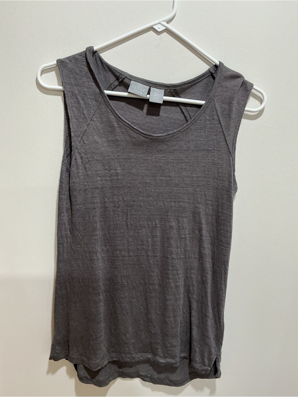 Kenar grey linen sleeveless top size small